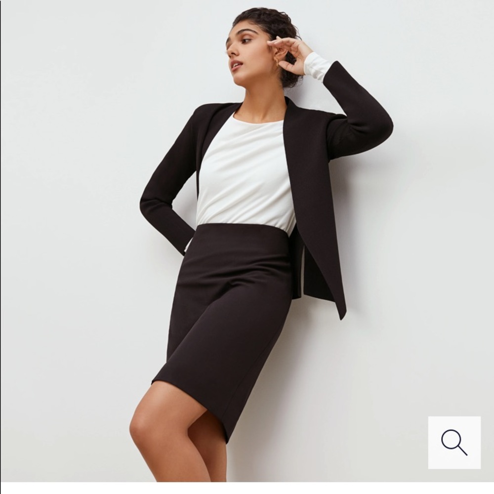 MM Lafleur Noho Skirt Black 10 lined washable stretchy pencil skirt